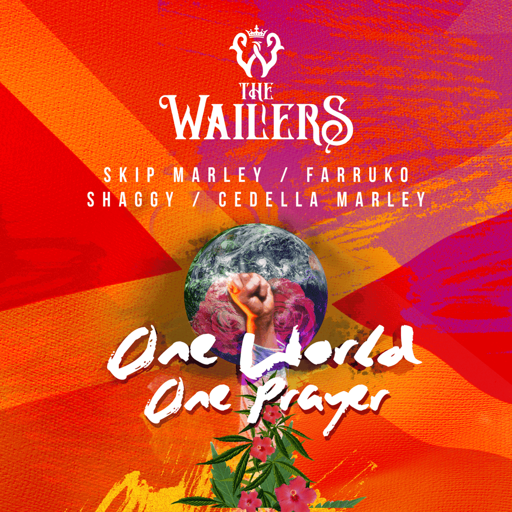Album cover art for "One World, One Prayer" by The Wailers & Skip Marley & Farruko & Shaggy & Cedella Marley