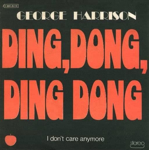 Album cover art for "Ding Dong, Ding Dong" by George Harrison