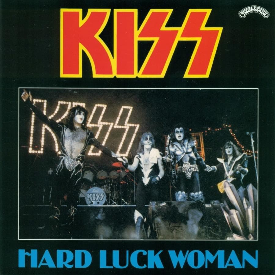 Album cover art for "Hard Luck Woman" by KISS
