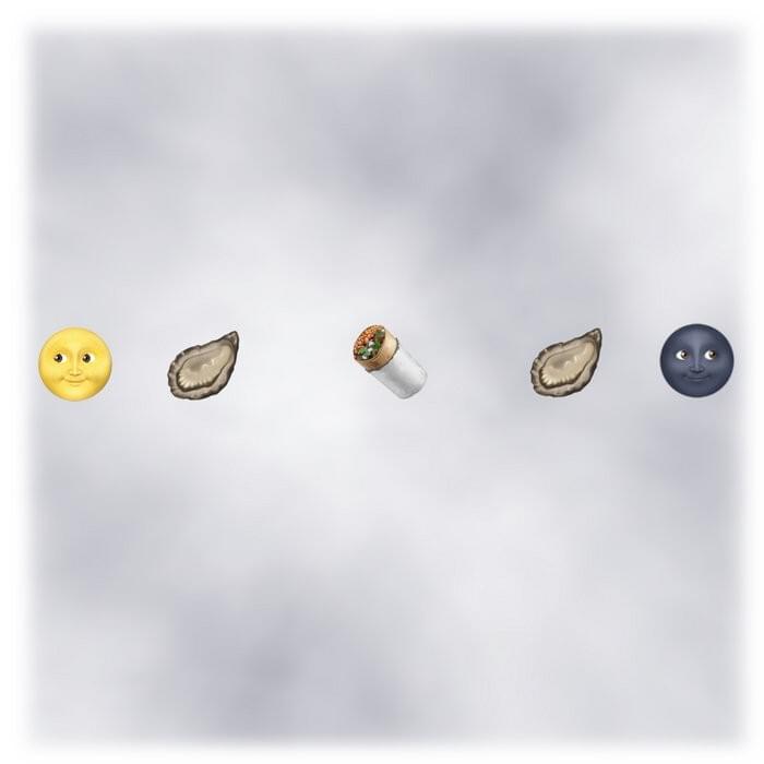 🌝🦪🌯🦪🌚 (Full Moon with Face Emoji Oyster Emoji Burrito Emoji Oyster Emoji New Moon with Face Emoji)