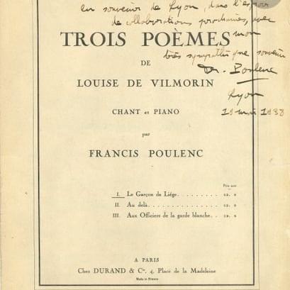 Trois Poèmes de Louise de Vilmorin