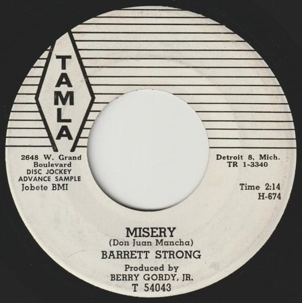 Album cover art for "Misery" by Barrett Strong