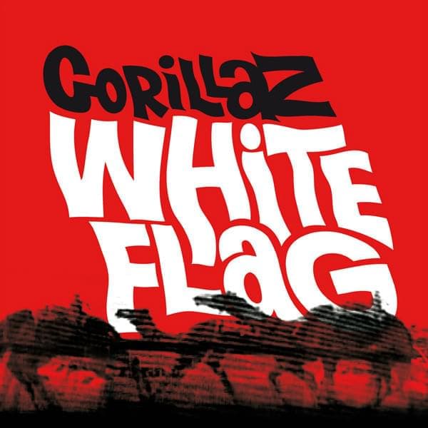 Album cover art for "White Flag" by Gorillaz & The National Orchestra for Arabic Music & Kano & Bashy