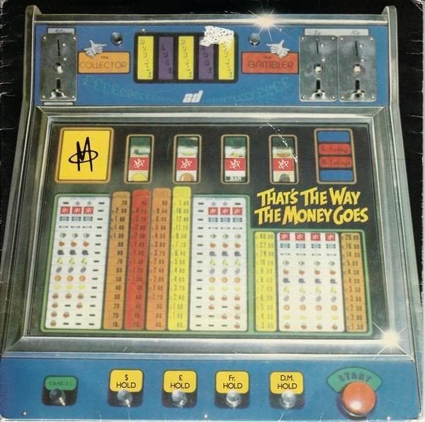 Album cover art for "That's the Way the Money Goes" by M (Robin Scott)