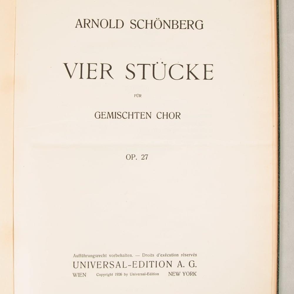 Vier Stücke für gemischten Chor, Op. 27