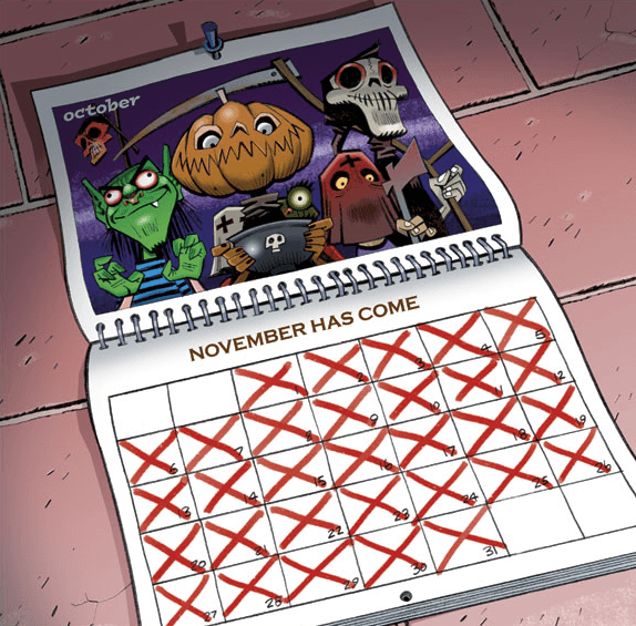 Album cover art for "November Has Come" by Gorillaz & MF DOOM