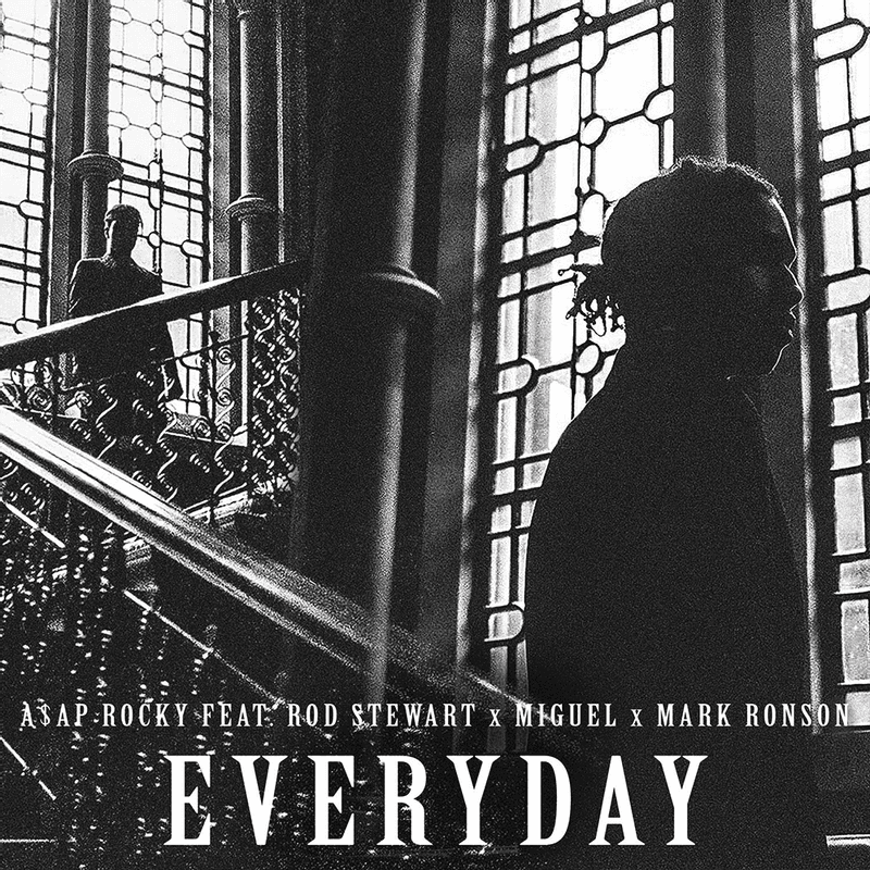 Album cover art for "Everyday" by A$AP Rocky & Mark Ronson & Rod Stewart & Miguel