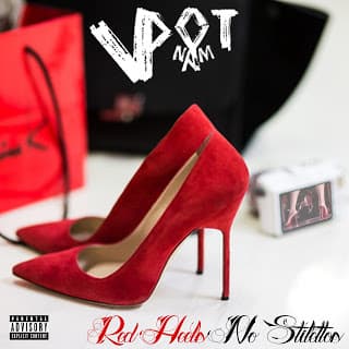 Album cover art for "Red Heels No Stilettos" by V Dot Nam