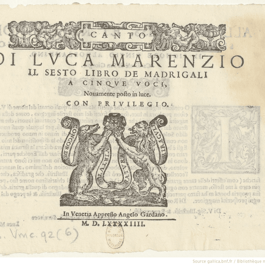 Il sesto libro de madrigali a cinque voci