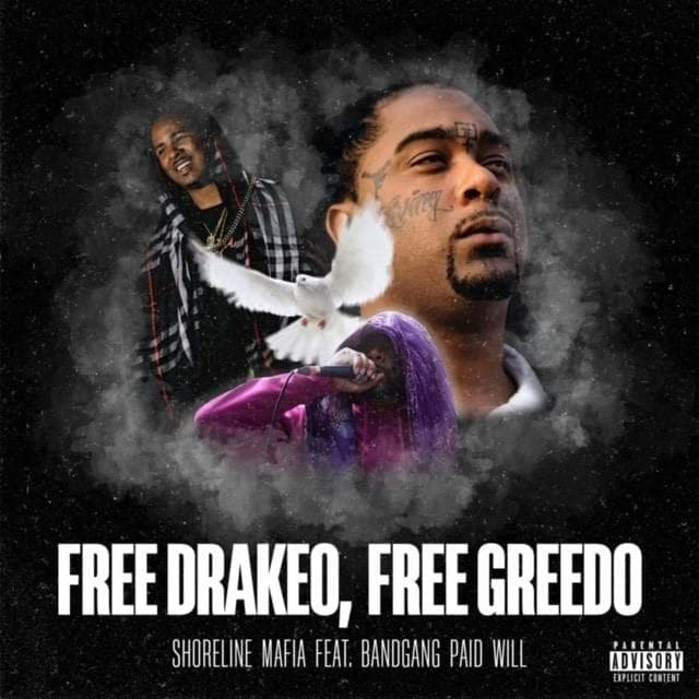 Album cover art for "Free Drakeo, Free Greedo" by R Baron Group & Trap-A-Holics & BandGang Paid Will