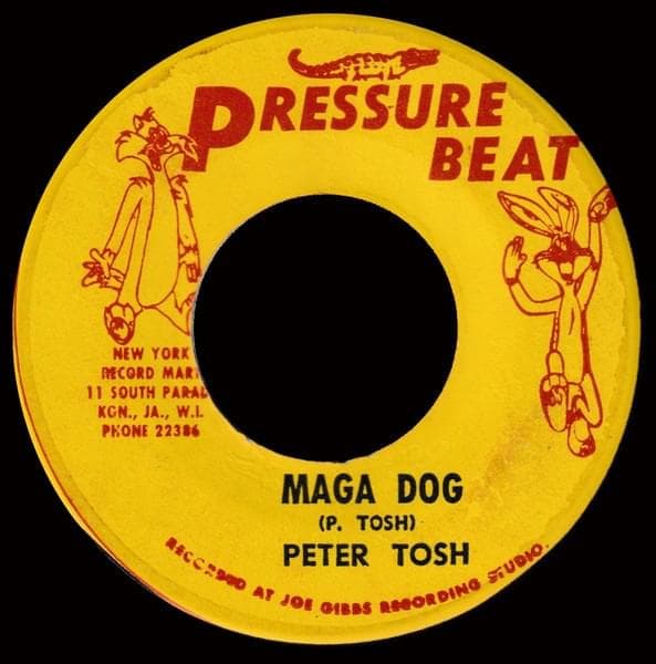 Album cover art for "Maga Dog" by Peter Tosh
