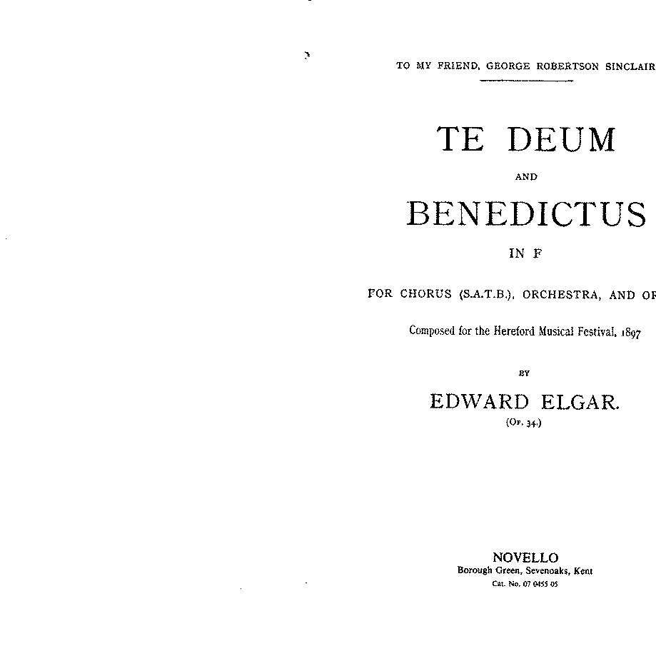 Te Deum and Benedictus, Op. 34