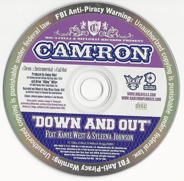 Album cover art for "Down And Out" by Cam’ron & Syleena Johnson & Kanye West