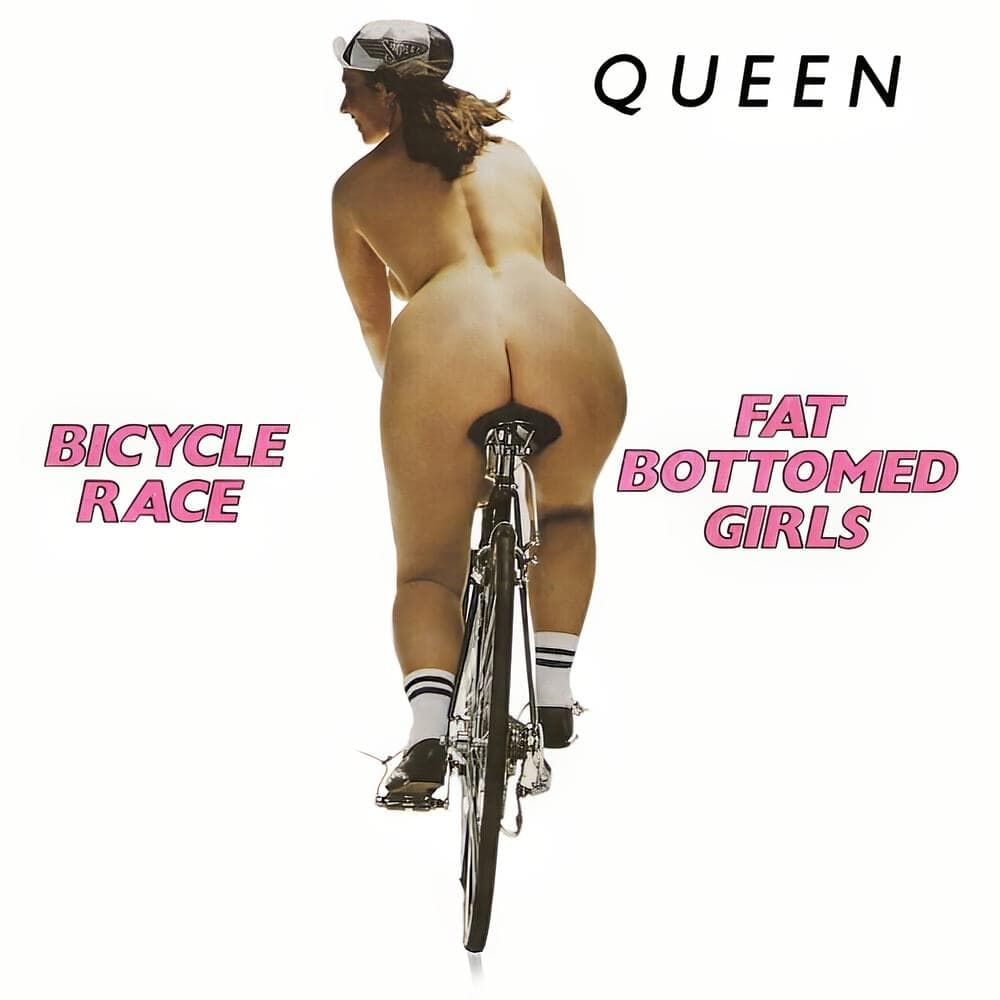 Album cover art for "Bicycle Race" by Queen