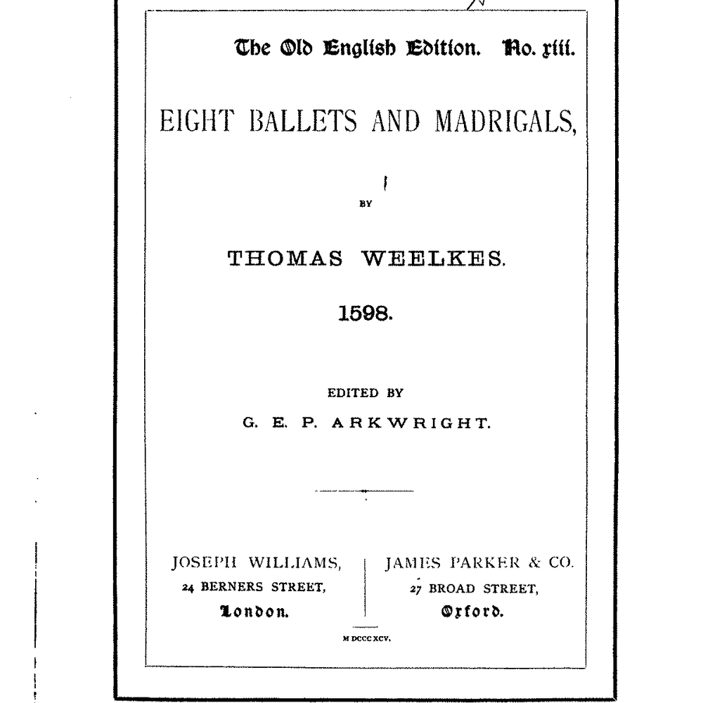 Eight Ballets and Madrigals