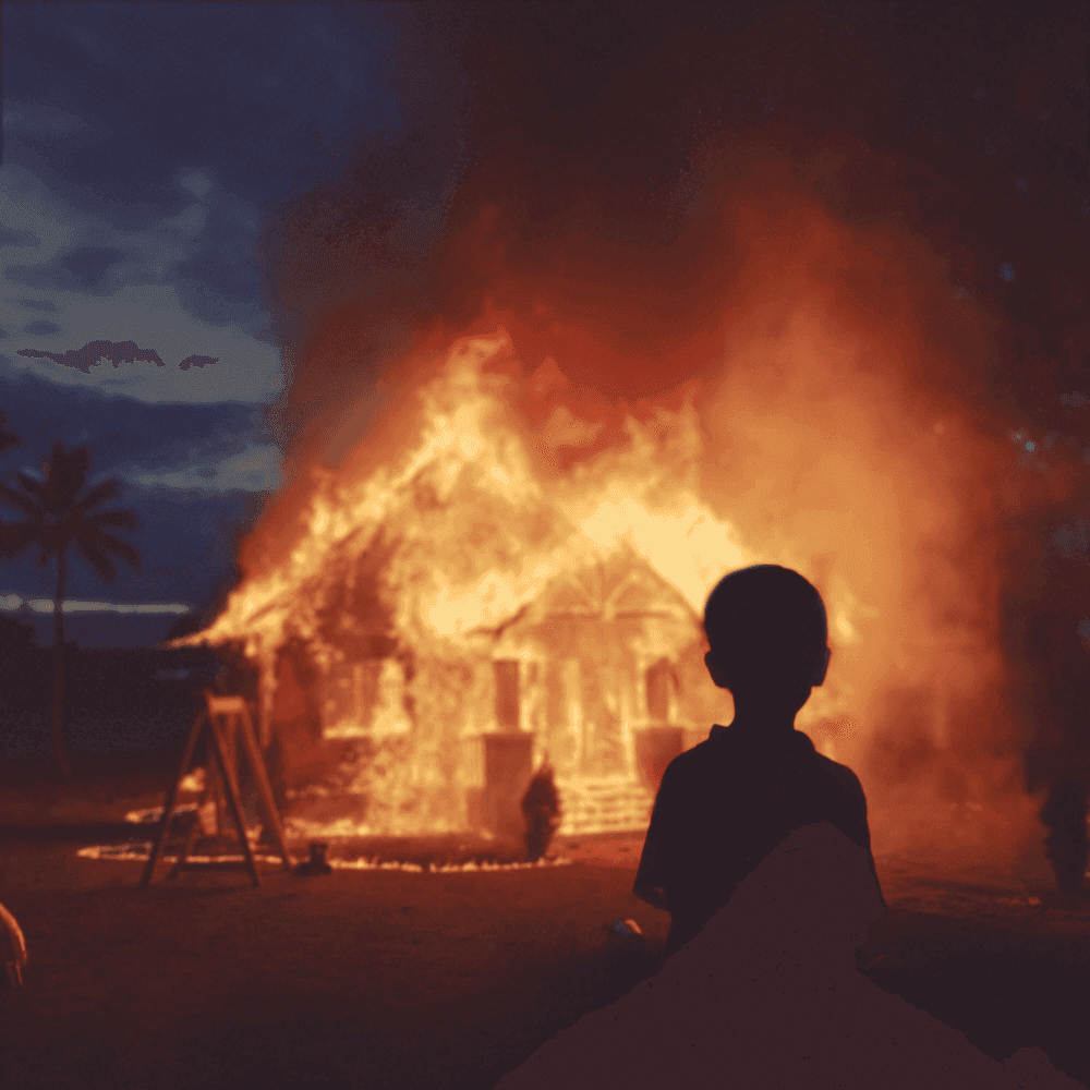 Album cover art for "Burning Down" by Alex Warren