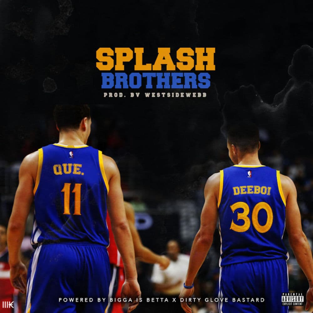 Album cover art for "Splash Brothers" by QUE. & Dee Boi