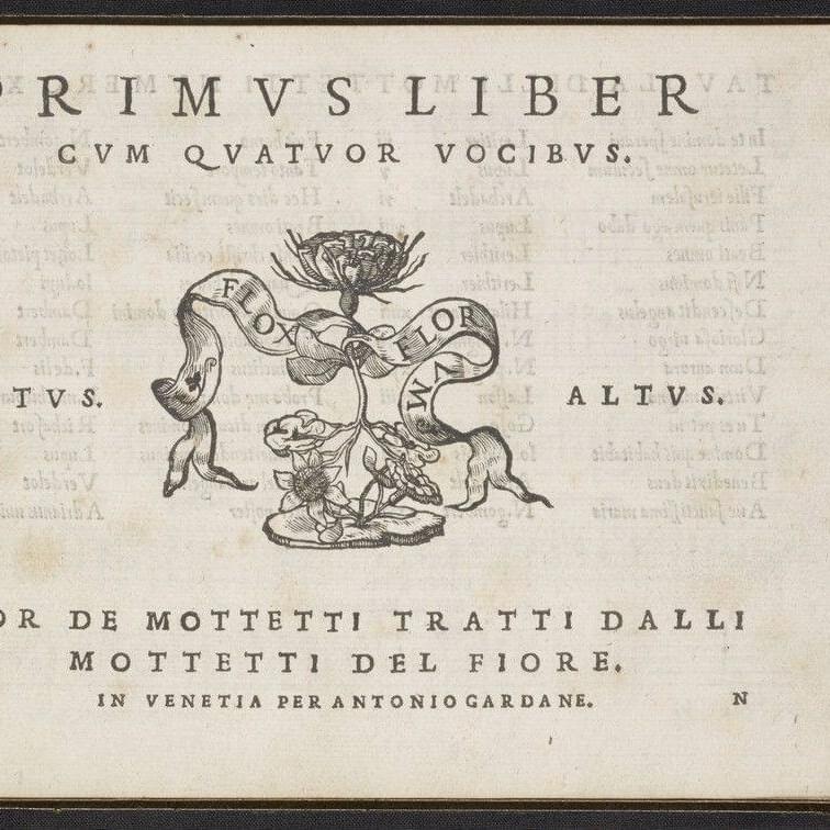 Motteti del Fiore primus liber cum quatuor vocibus
