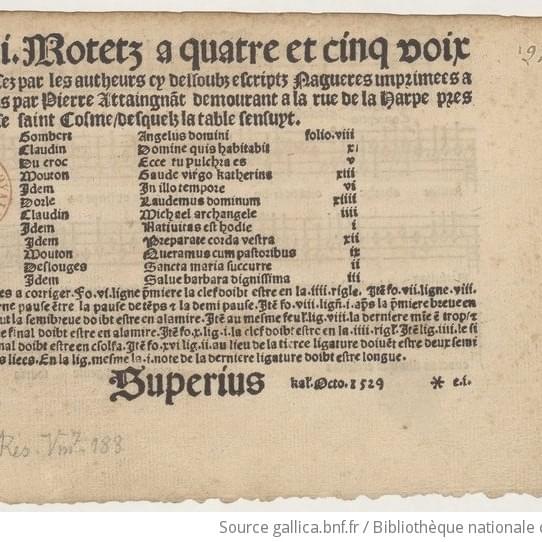 XII motetz musicaulx a quatre et cinq voix