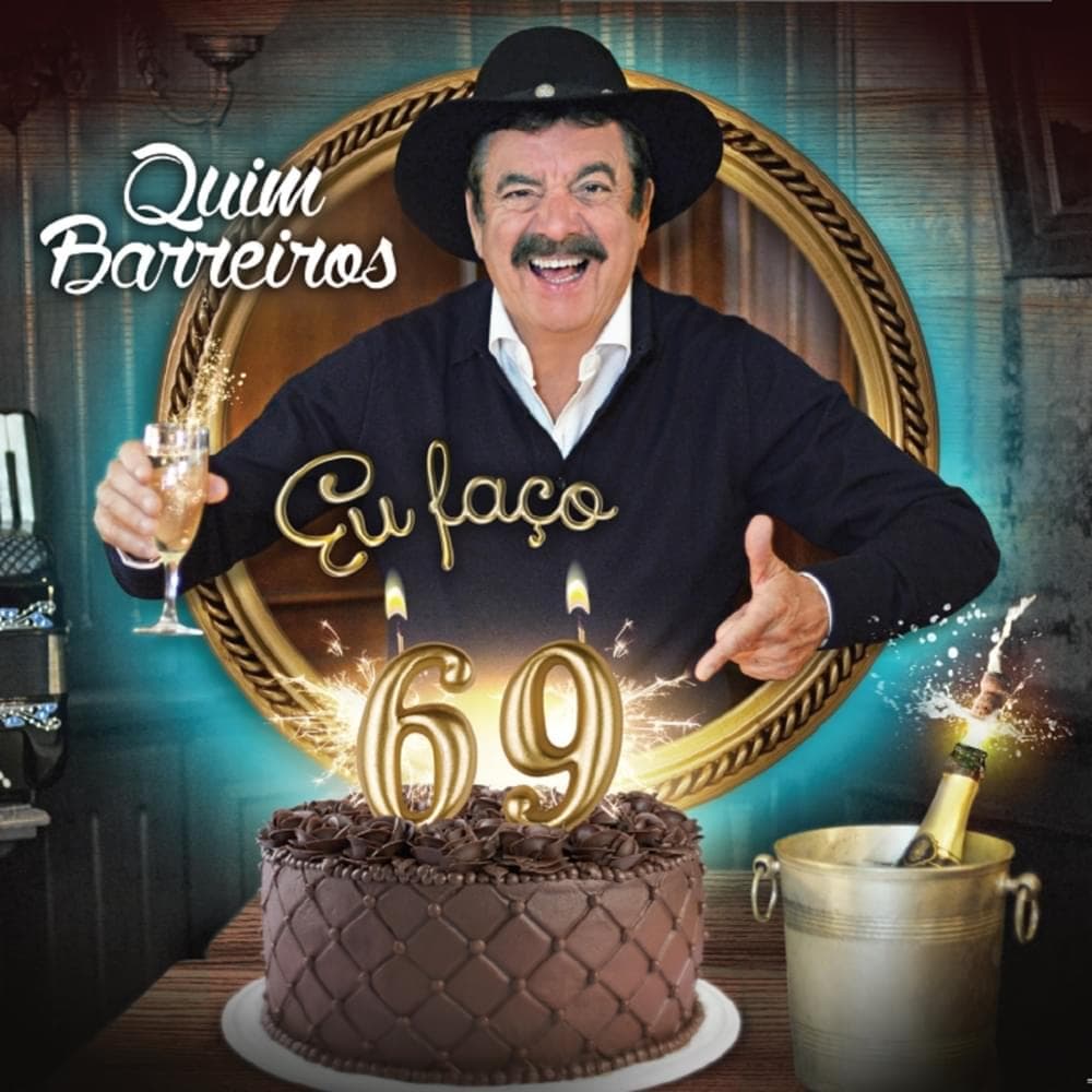 Album cover art for "Eu faço 69" by Quim Barreiros