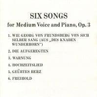 6 Lieder, Op. 3