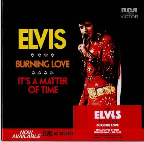 Album cover art for "Burning Love" by Elvis Presley