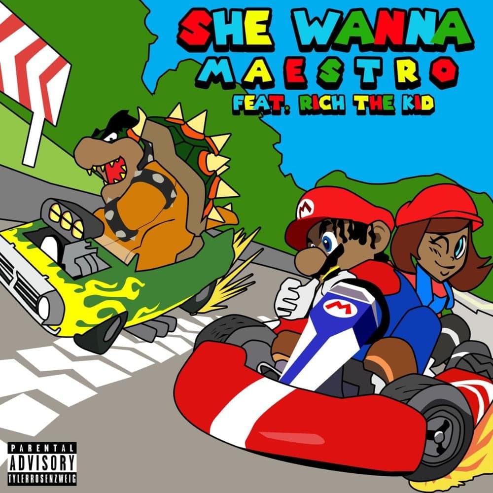 Album cover art for "She Wanna" by M A E S T R O (USA) & Rich The Kid