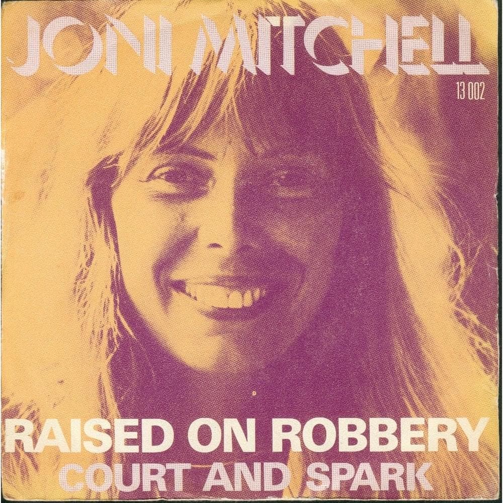 Album cover art for "Raised on Robbery" by Joni Mitchell