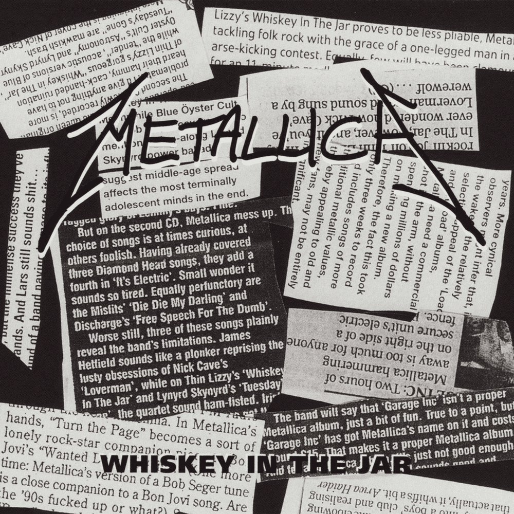 Album cover art for "Whiskey in the Jar" by Metallica