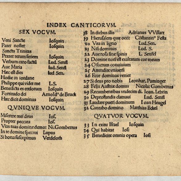 Novum et insigne opus musicum, Vol. 1