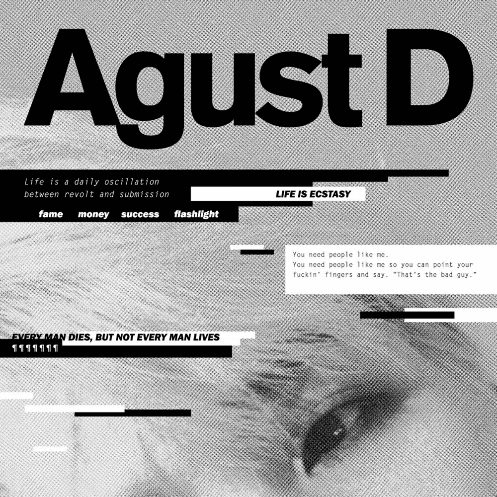 Album cover art for "Agust D" by BTS