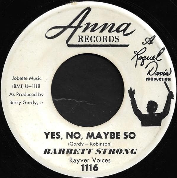 Album cover art for "Yes, No, Maybe So" by Barrett Strong