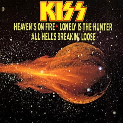 Album cover art for "Heaven’s on Fire" by KISS