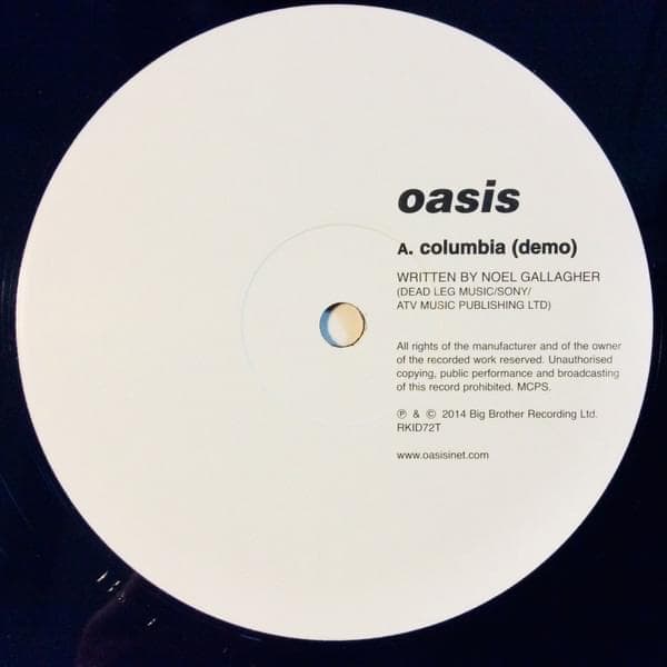 Album cover art for "Columbia (White Label Demo)" by Oasis