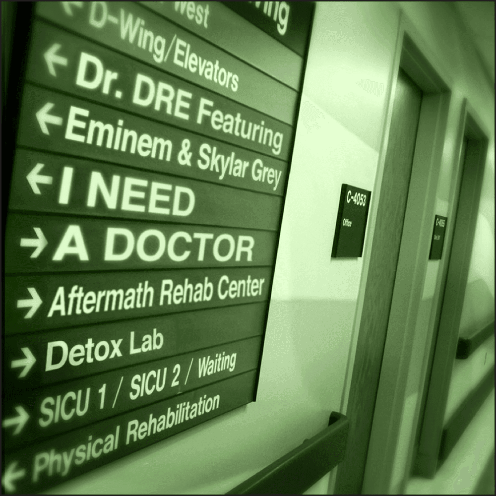 Album cover art for "I Need a Doctor" by Dr. Dre & Eminem & Skylar Grey