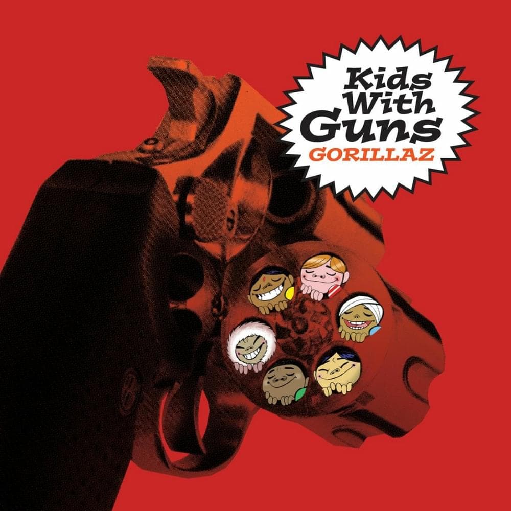 Album cover art for "Kids with Guns" by Gorillaz & Neneh Cherry