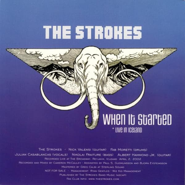 Album cover art for "When It Started (Live in Iceland)" by The Strokes