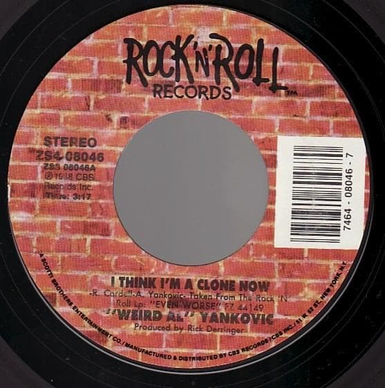 Album cover art for "I Think I'm A Clone Now" by “Weird Al” Yankovic