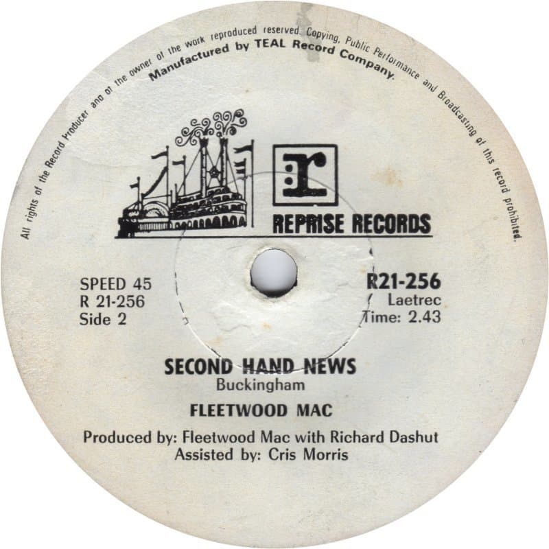 Album cover art for "Second Hand News" by Fleetwood Mac