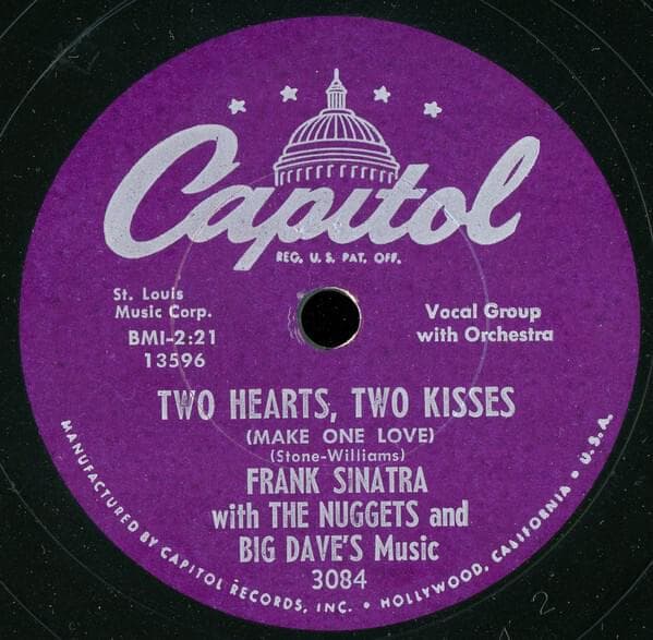 Album cover art for "Two Hearts, Two Kisses (Make One Love)" by Frank Sinatra