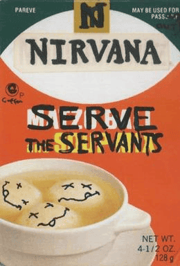 Album cover art for "Serve the Servants" by Nirvana