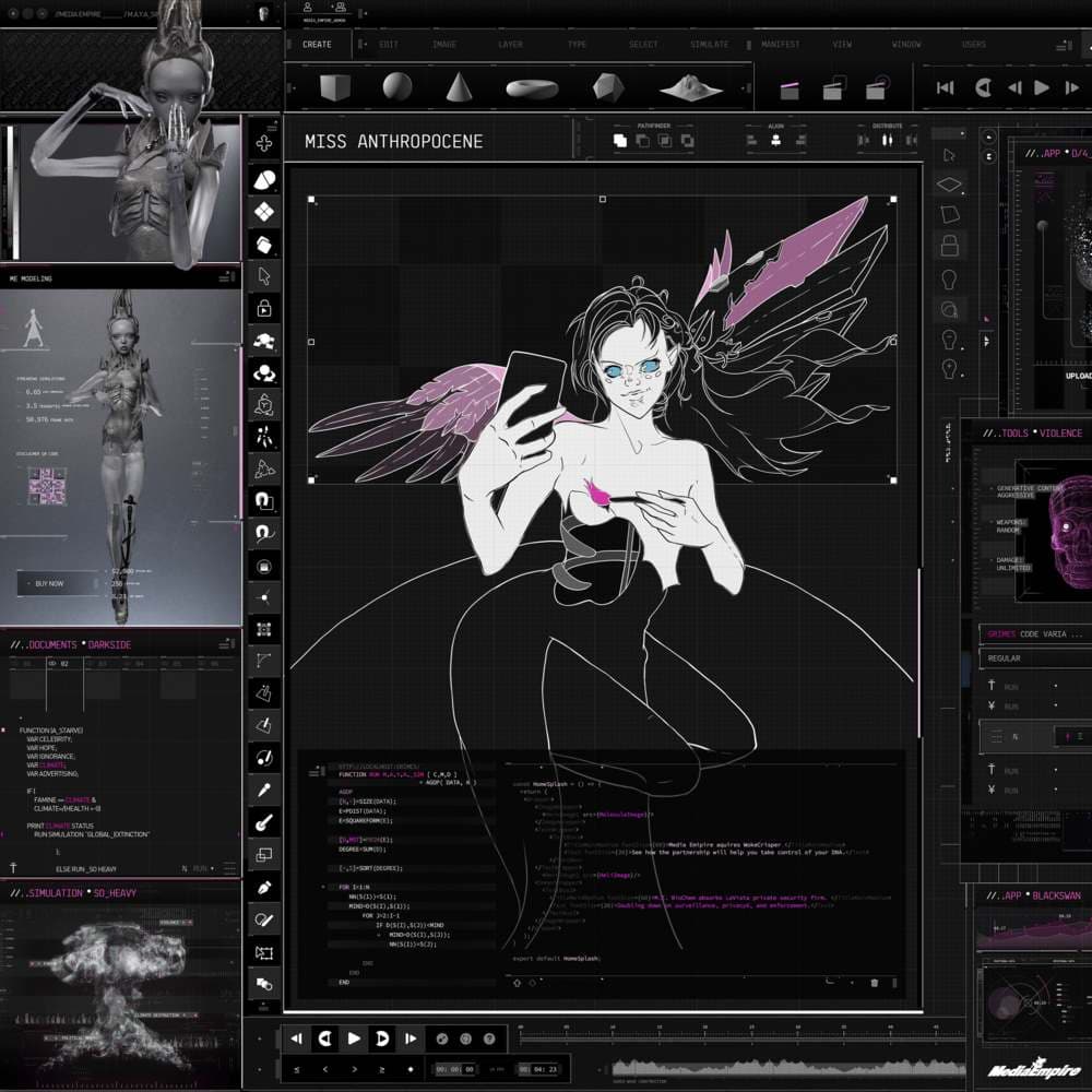 Album cover art for "My Name is Dark (Algorithm Mix)" by Grimes