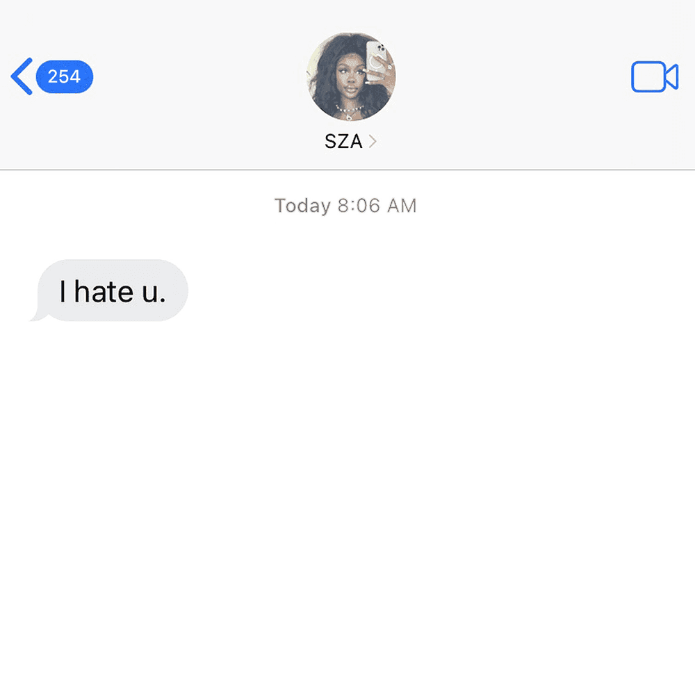 Album cover art for "I Hate U" by SZA