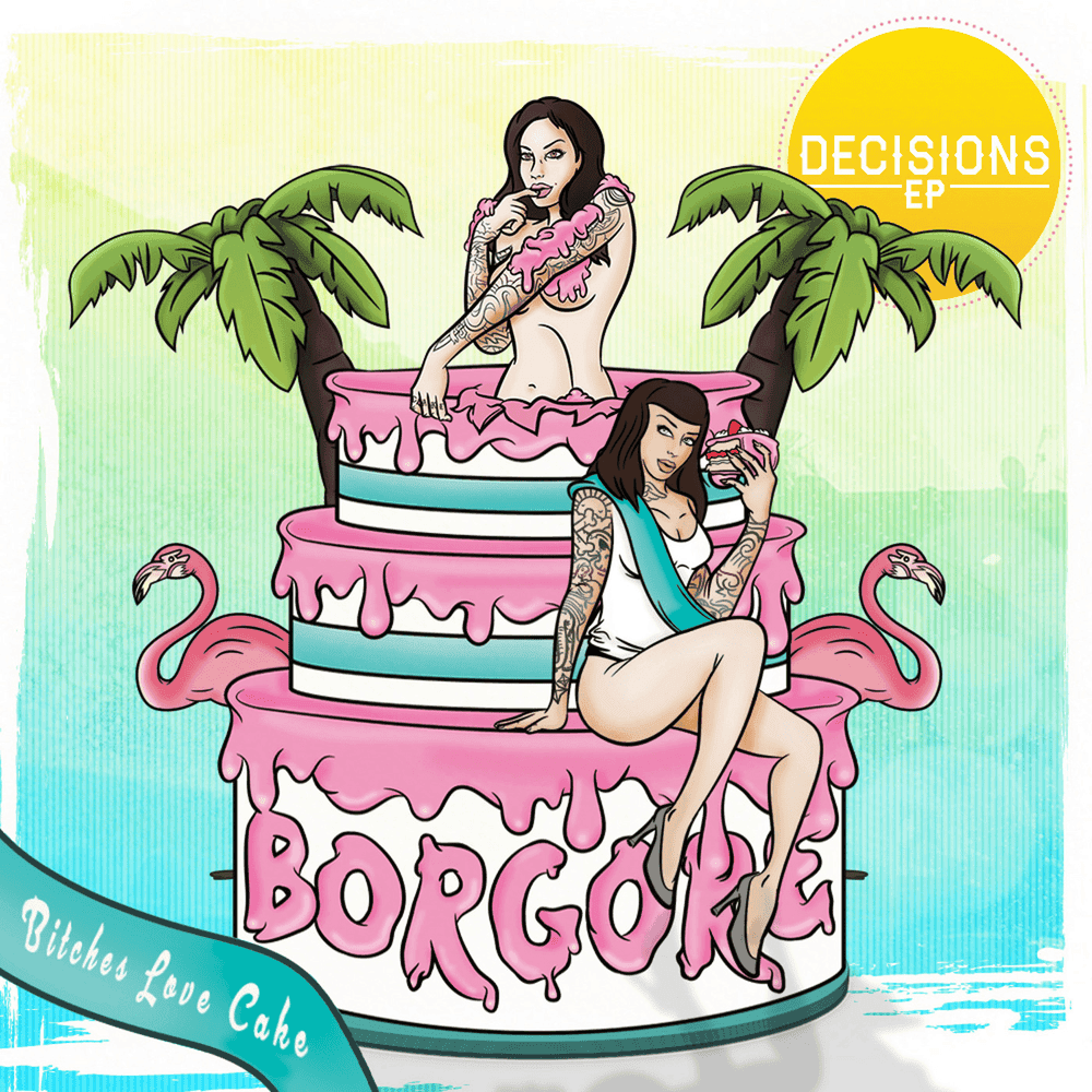 Album cover art for "Decisions" by Borgore & Miley Cyrus