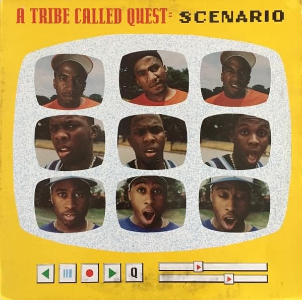 Album cover art for "Scenario" by Q-Tip & Leaders of the New School