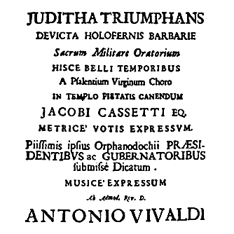 Juditha triumphans, RV 644