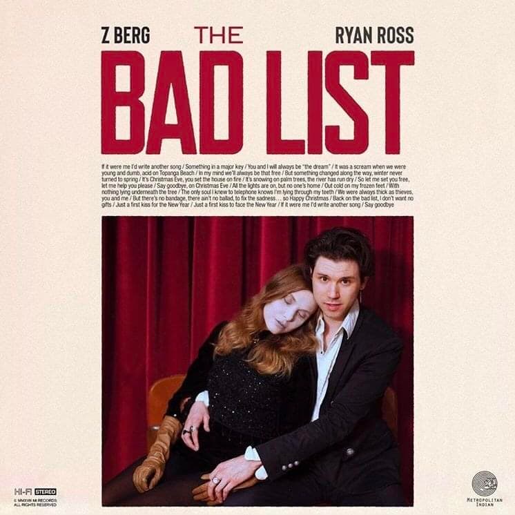 Album cover art for "The Bad List" by Z Berg & Ryan Ross