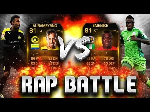 Album cover art for "Aubameyang vs Emenike Rap Battle" by Quadeca & Didac