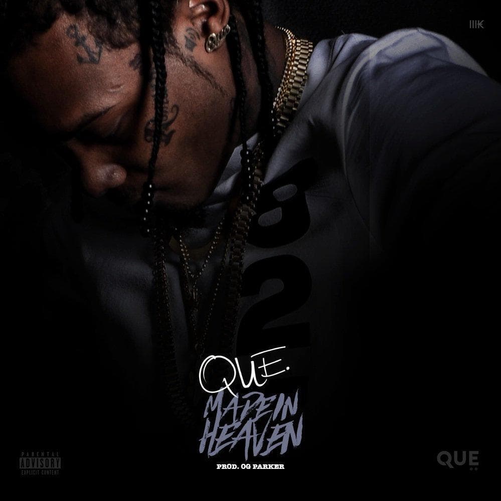 Album cover art for "Made In Heaven" by QUE.