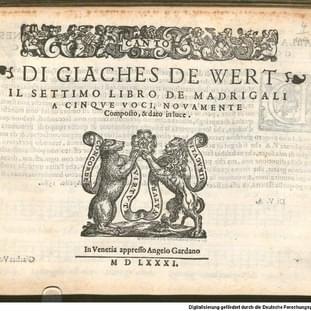 Il settimo libro de madrigali a cinque voci